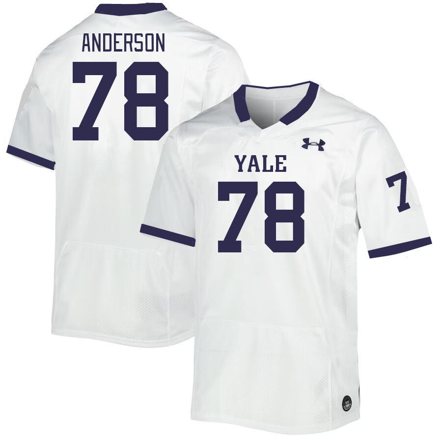 Men-Youth #78 Bennie Anderson Yale Bulldogs 2023 College Football Jerseys Stitched-White